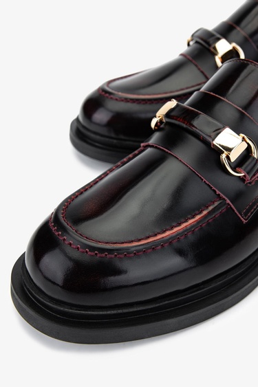  Valmenti Kadın Bordo Loafer Ayakkabı