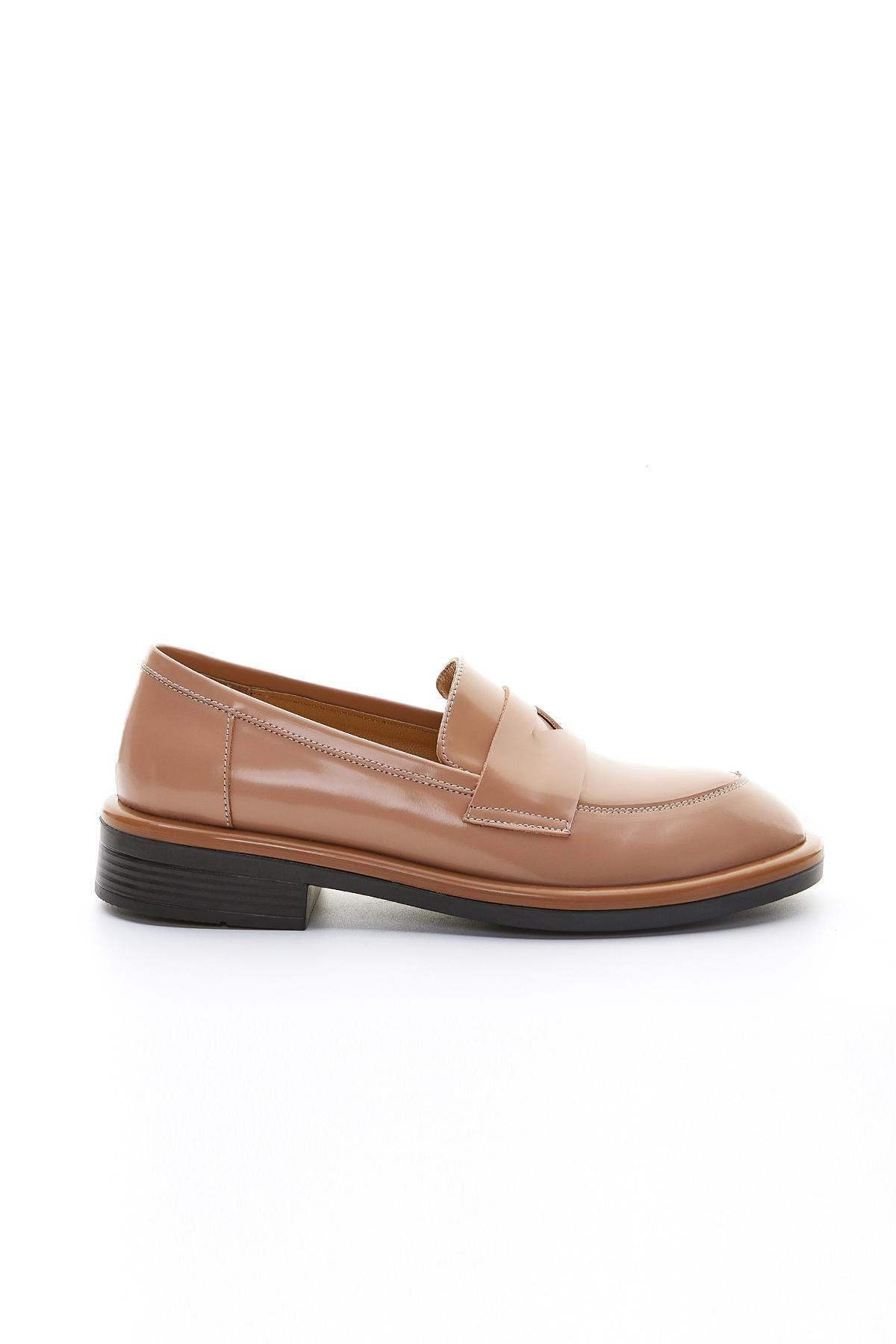  Valmenti Emma Kadın Bej Açma Hakiki Deri Loafer Ayakkabı