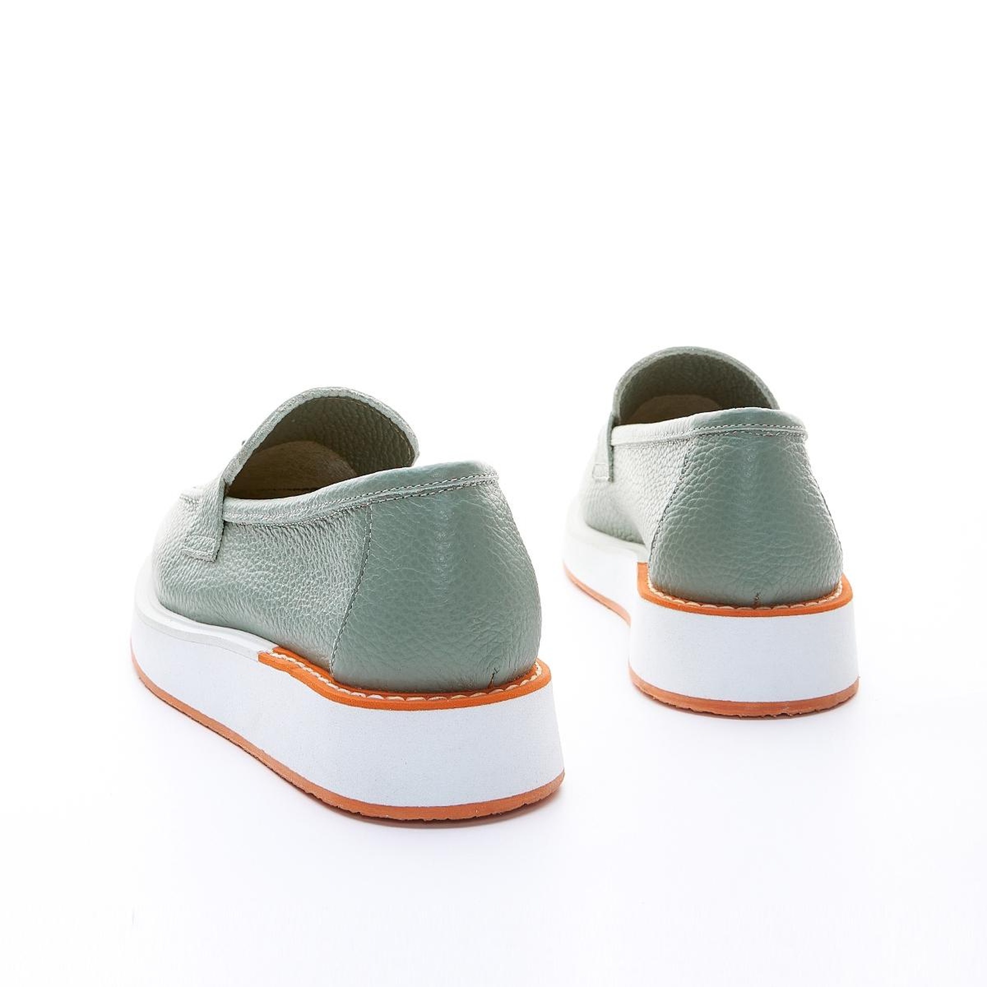 Valmenti Olympe Kadın Yeşil Hakiki Deri Loafer Ayakkabı