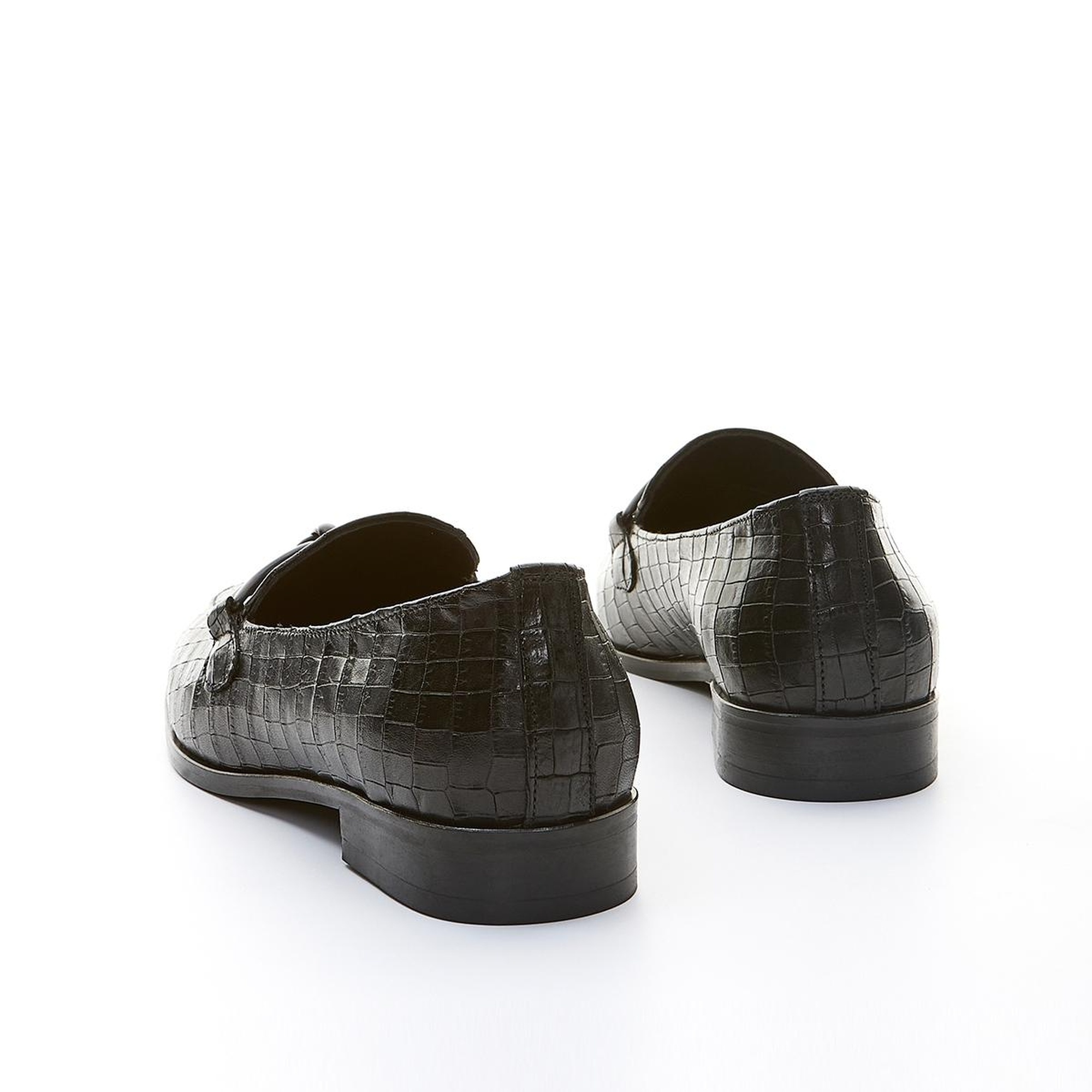 Valmenti Veronique Kadın Siyah Kroko Hakiki Deri Loafer Ayakkabı