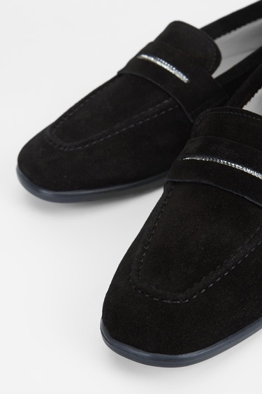  Valmenti Aegis Kadın Siyah Süet Hakiki Deri Loafer Ayakkabı