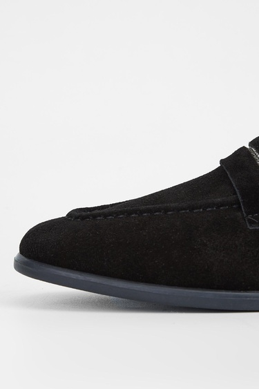 Valmenti Aegis Kadın Siyah Süet Hakiki Deri Loafer Ayakkabı