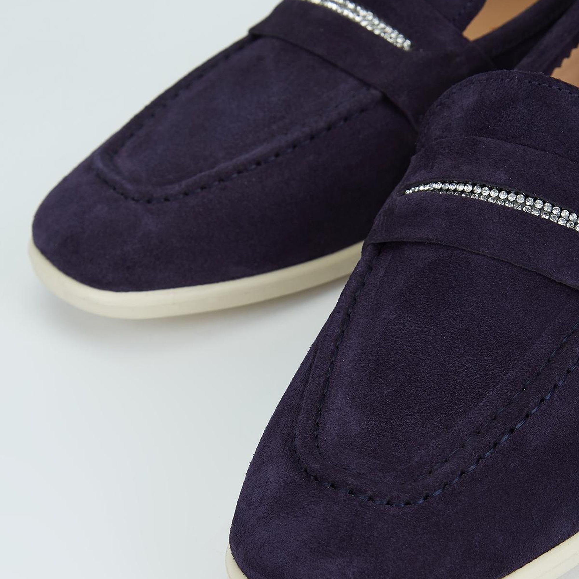 Valmenti Aegis Kadın Lacivert Süet Hakiki Deri Loafer Ayakkabı