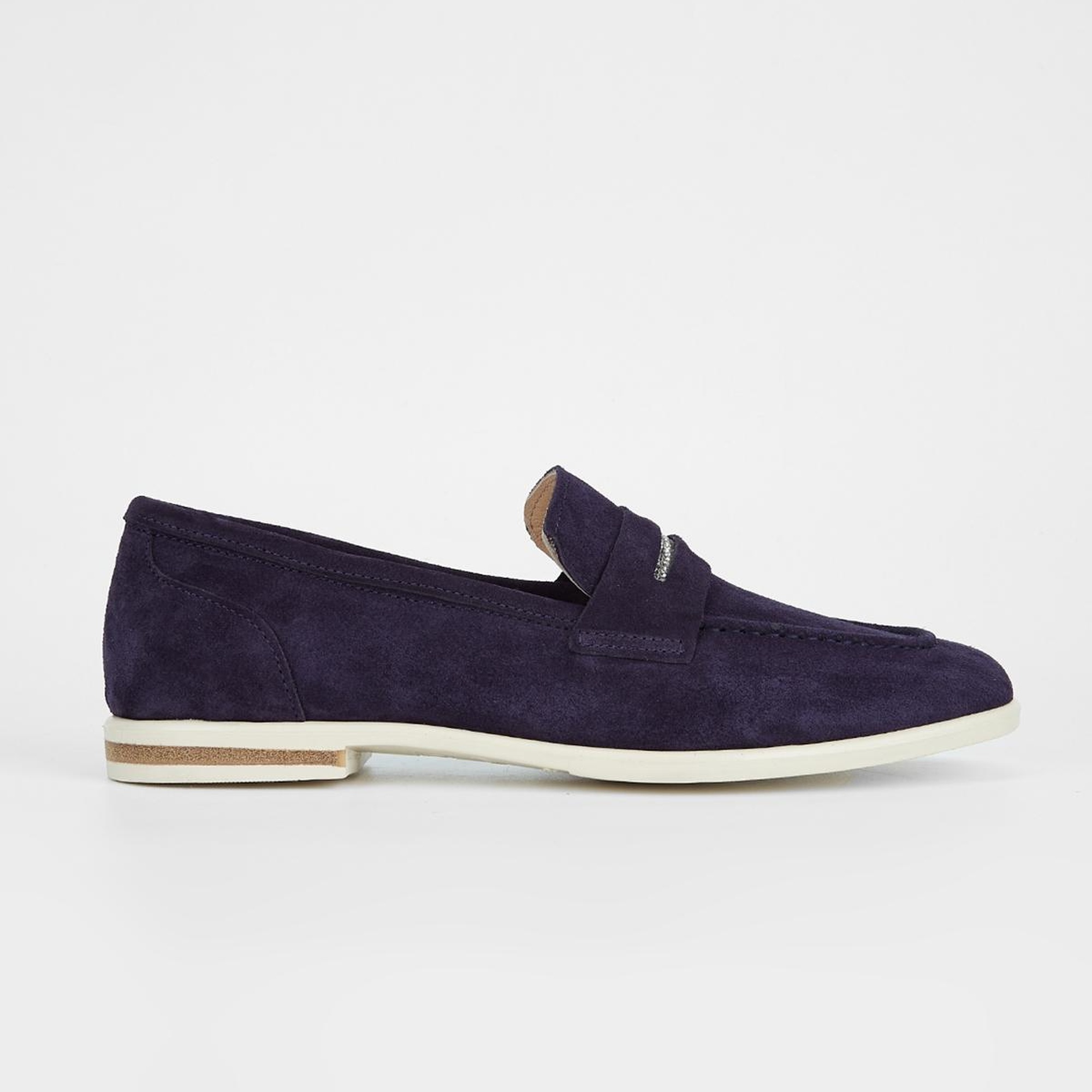 Valmenti Aegis Kadın Lacivert Süet Hakiki Deri Loafer Ayakkabı