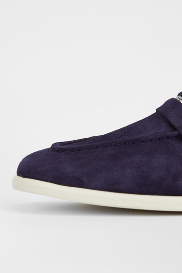  Valmenti Aegis Kadın Lacivert Süet Hakiki Deri Loafer Ayakkabı