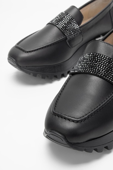  Valmenti Kadın Siyah Hakiki Deri Loafer Ayakkabı