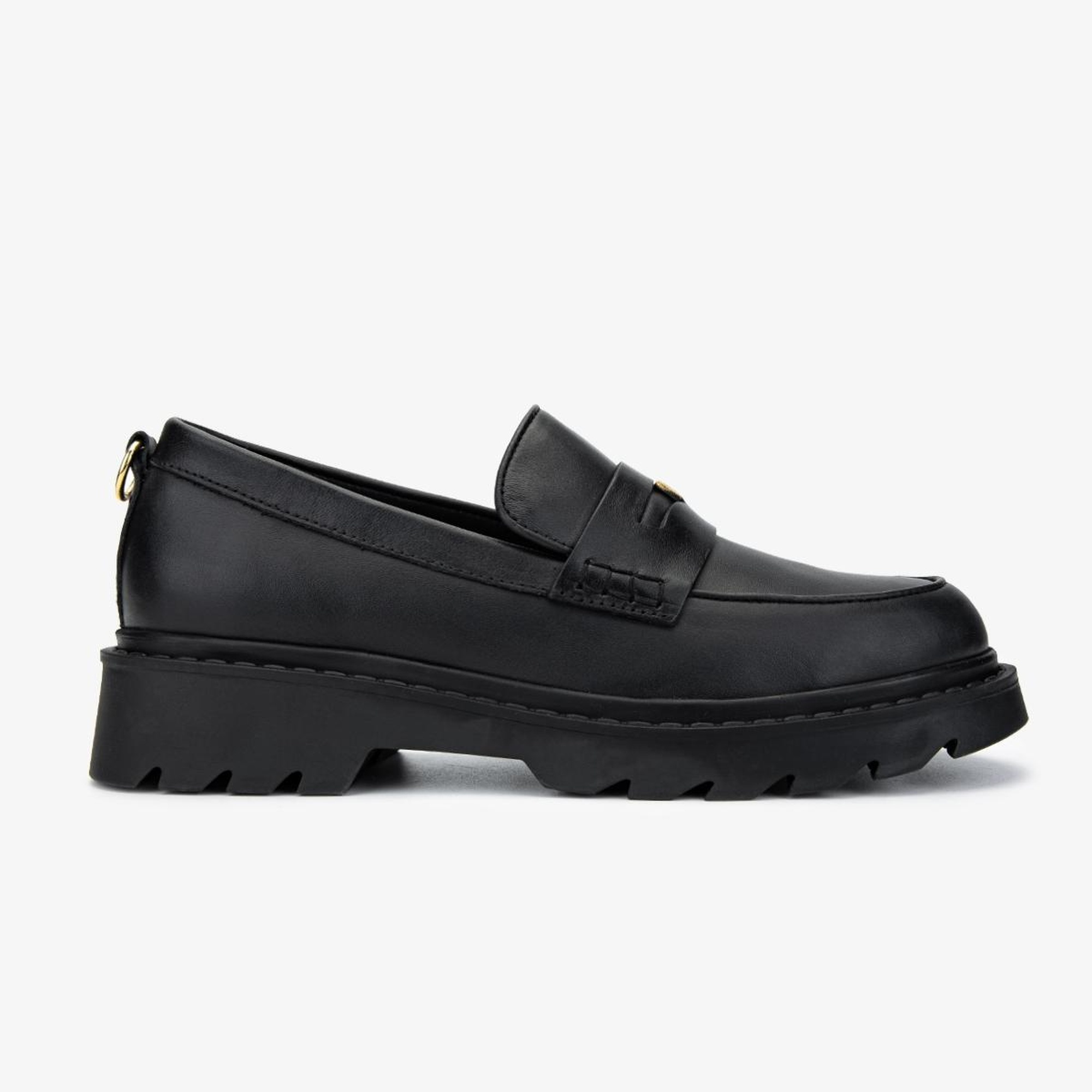 Valmenti Kadın Hakiki Deri Siyah Deri Loafer Ayakkabı