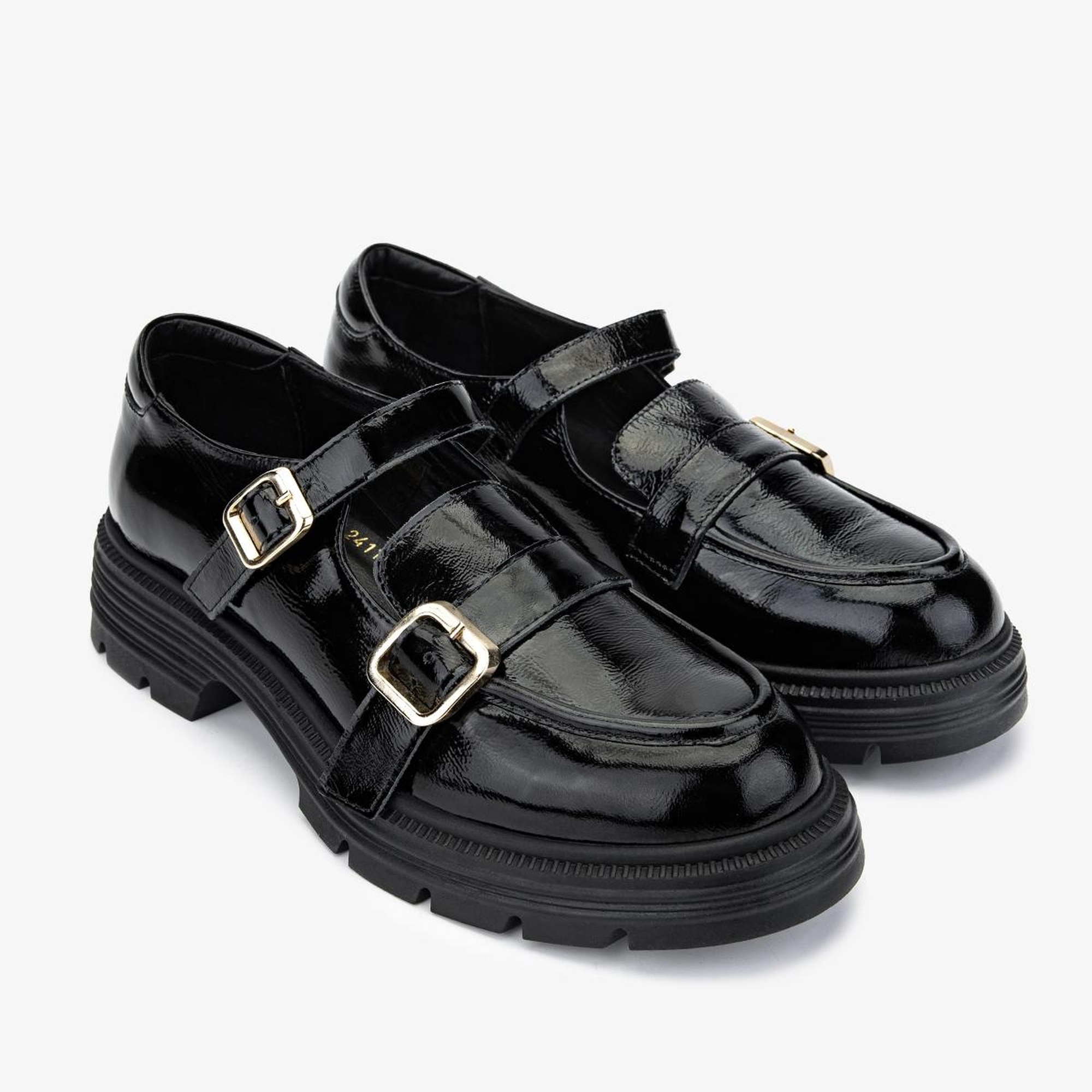 Valmenti Kadın Hakiki Deri Siyah Rugan Casual Ayakkabı