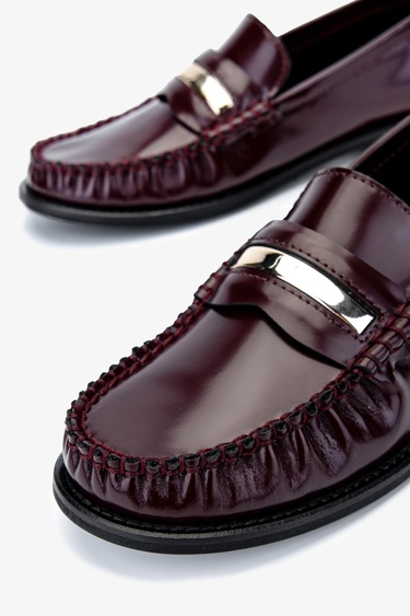  Valmenti Kadın Bordo Loafer Ayakkabı