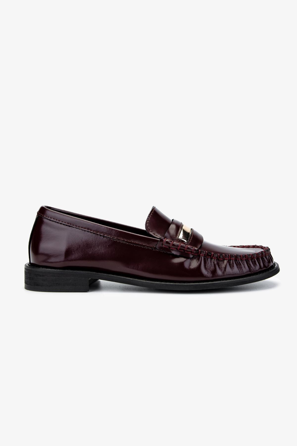  Valmenti Kadın Bordo Loafer Ayakkabı