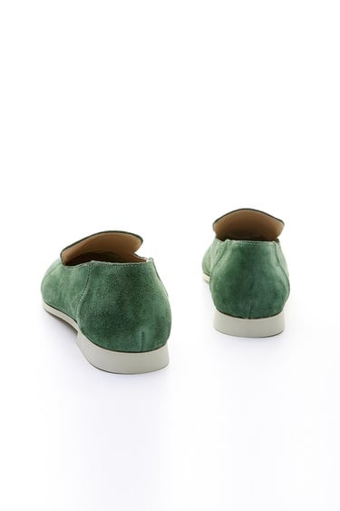  Valmenti Prunella Kadın Haki Süet Hakiki Deri Loafer Ayakkabı