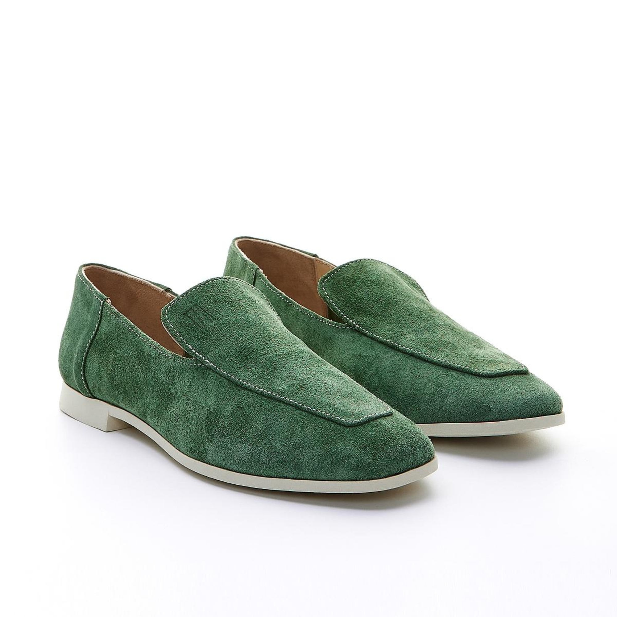 Valmenti Prunella Kadın Haki Süet Hakiki Deri Loafer Ayakkabı