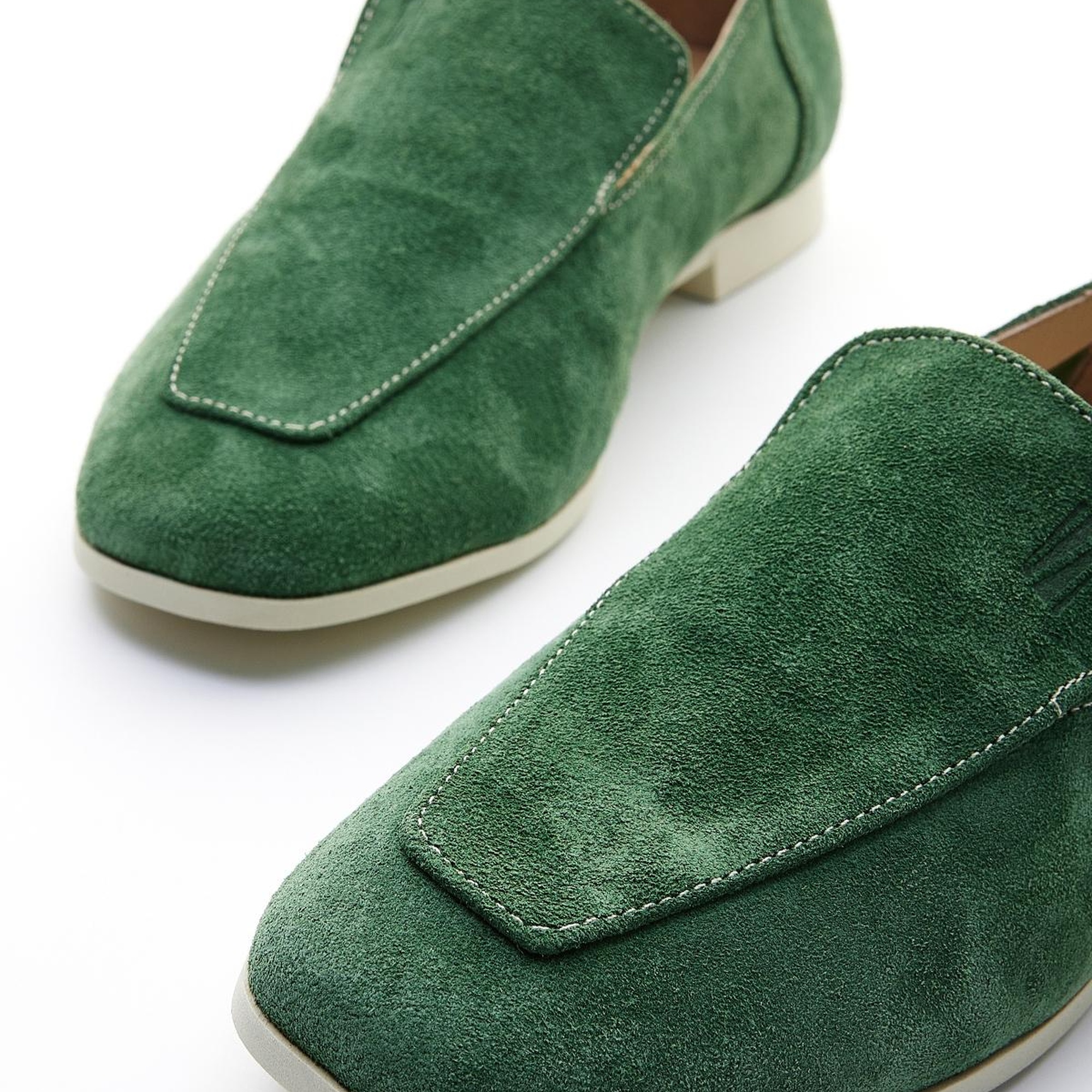 Valmenti Prunella Kadın Haki Süet Hakiki Deri Loafer Ayakkabı