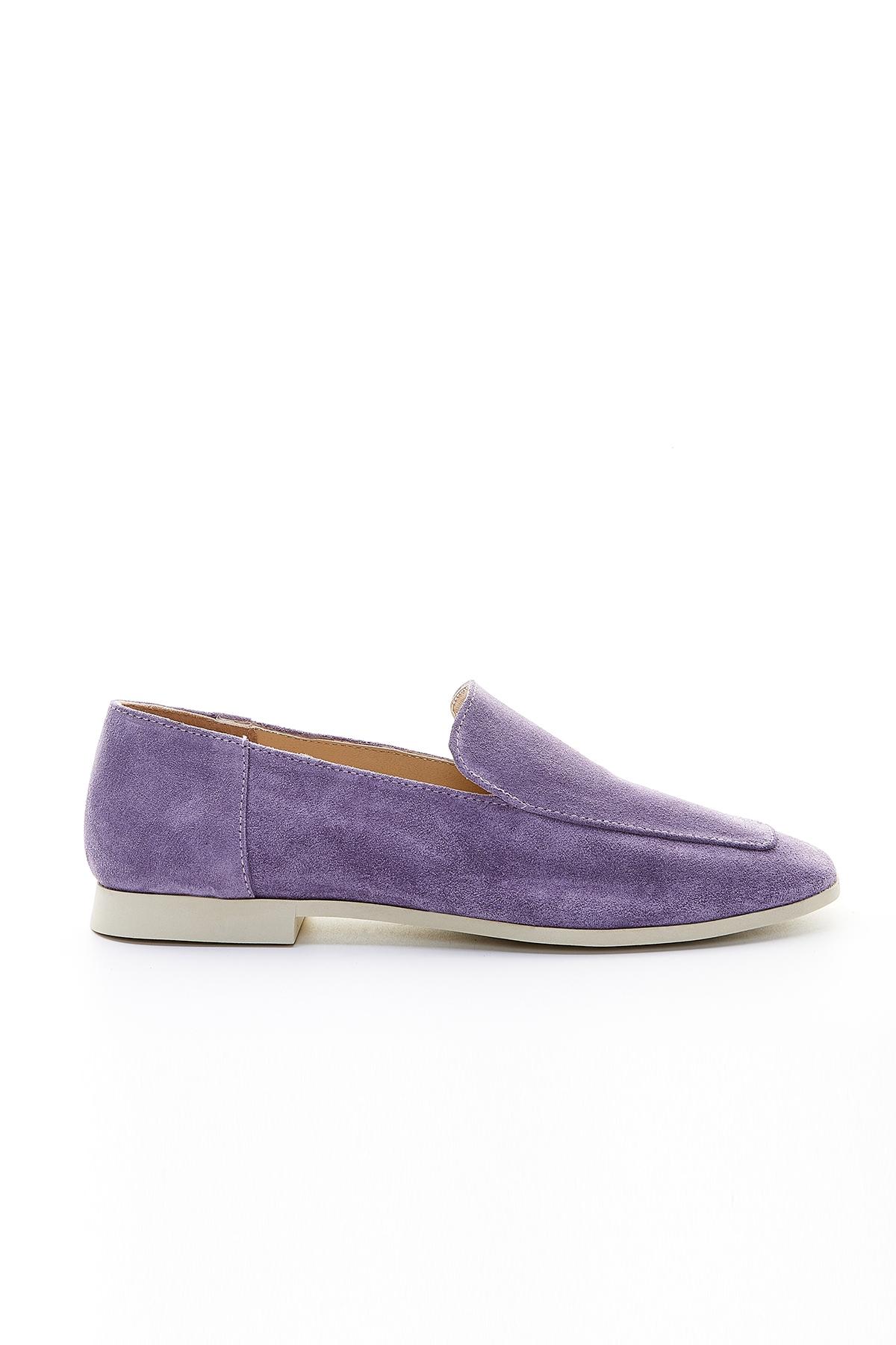  Valmenti Prunella Kadın Lila Süet Hakiki Deri Loafer Ayakkabı