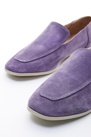  Valmenti Prunella Kadın Lila Süet Hakiki Deri Loafer Ayakkabı