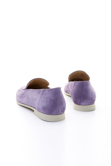  Valmenti Prunella Kadın Lila Süet Hakiki Deri Loafer Ayakkabı