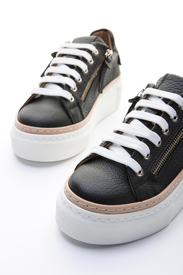  Valmenti Nora Kadın Siyah Floter Hakiki Deri Sneakers & Spor Ayakkabı