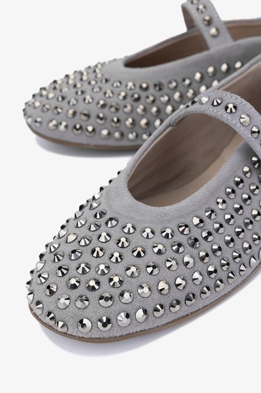  Valmenti Ares Kadın Gri Süet Hakiki Deri Babet