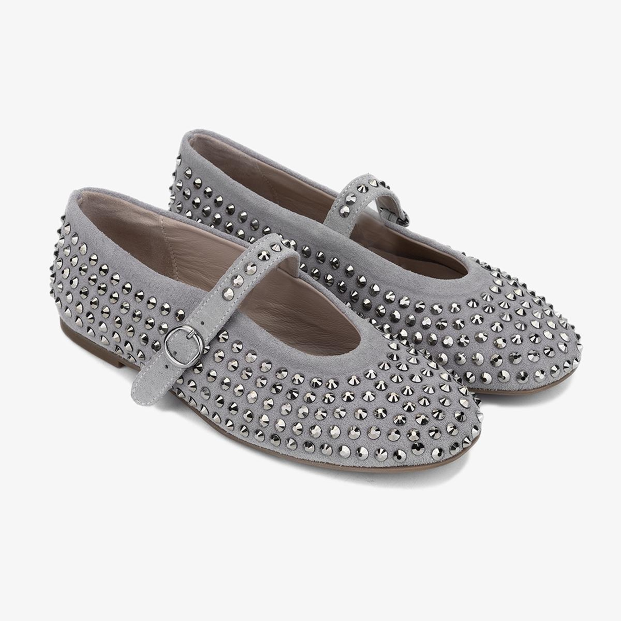 Valmenti Ares Kadın Gri Süet Hakiki Deri Babet