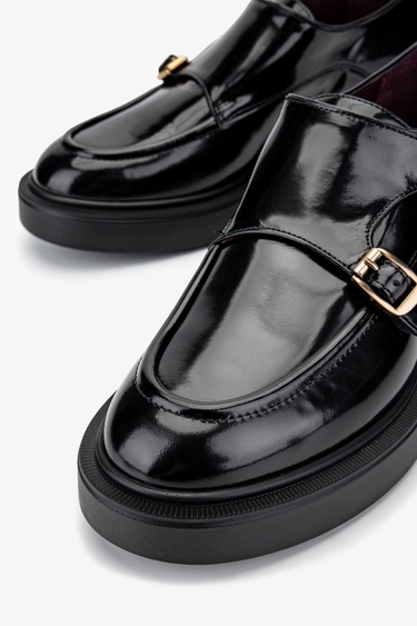  Valmenti Kadın Hakiki Deri Siyah Açma Casual Ayakkabı