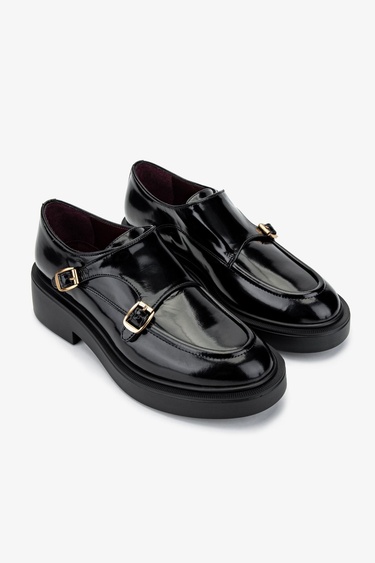  Valmenti Kadın Hakiki Deri Siyah Açma Casual Ayakkabı