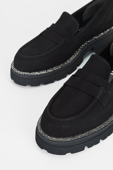  Valmenti Kadın Siyah Süet Hakiki Deri Loafer Ayakkabı