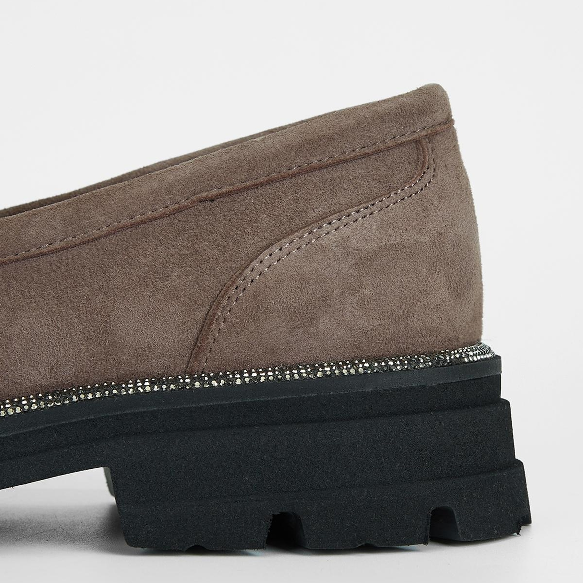 Valmenti Kadın Vizon Süet Hakiki Deri Loafer Ayakkabı