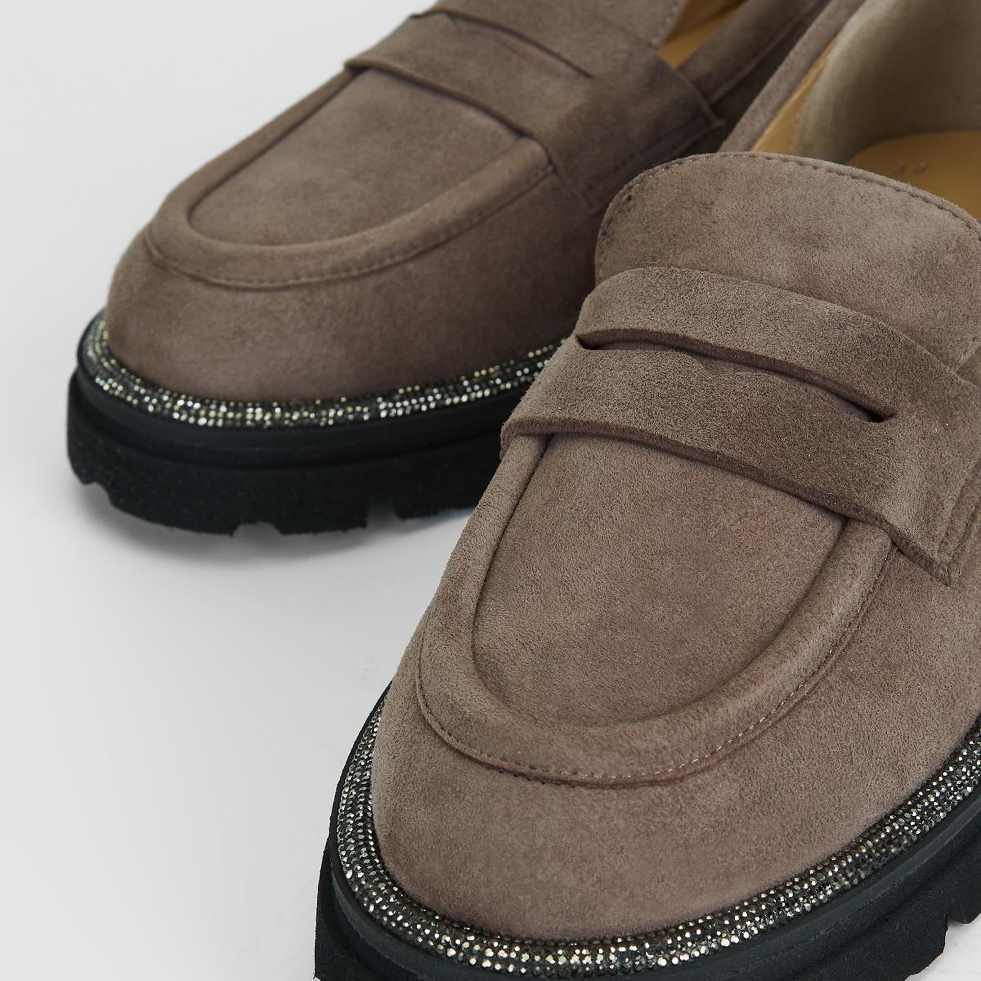 Valmenti Kadın Vizon Süet Hakiki Deri Loafer Ayakkabı