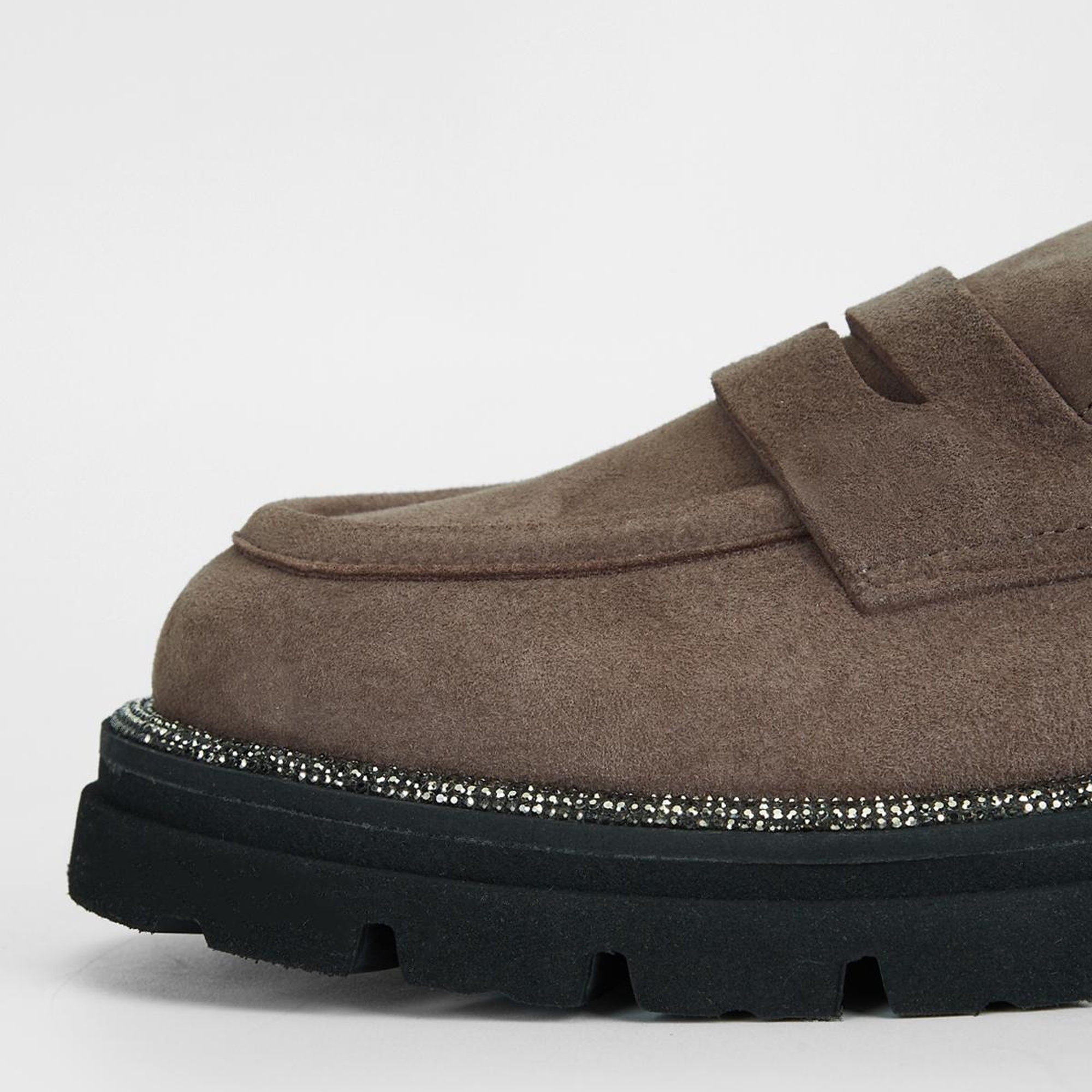 Valmenti Kadın Vizon Süet Hakiki Deri Loafer Ayakkabı