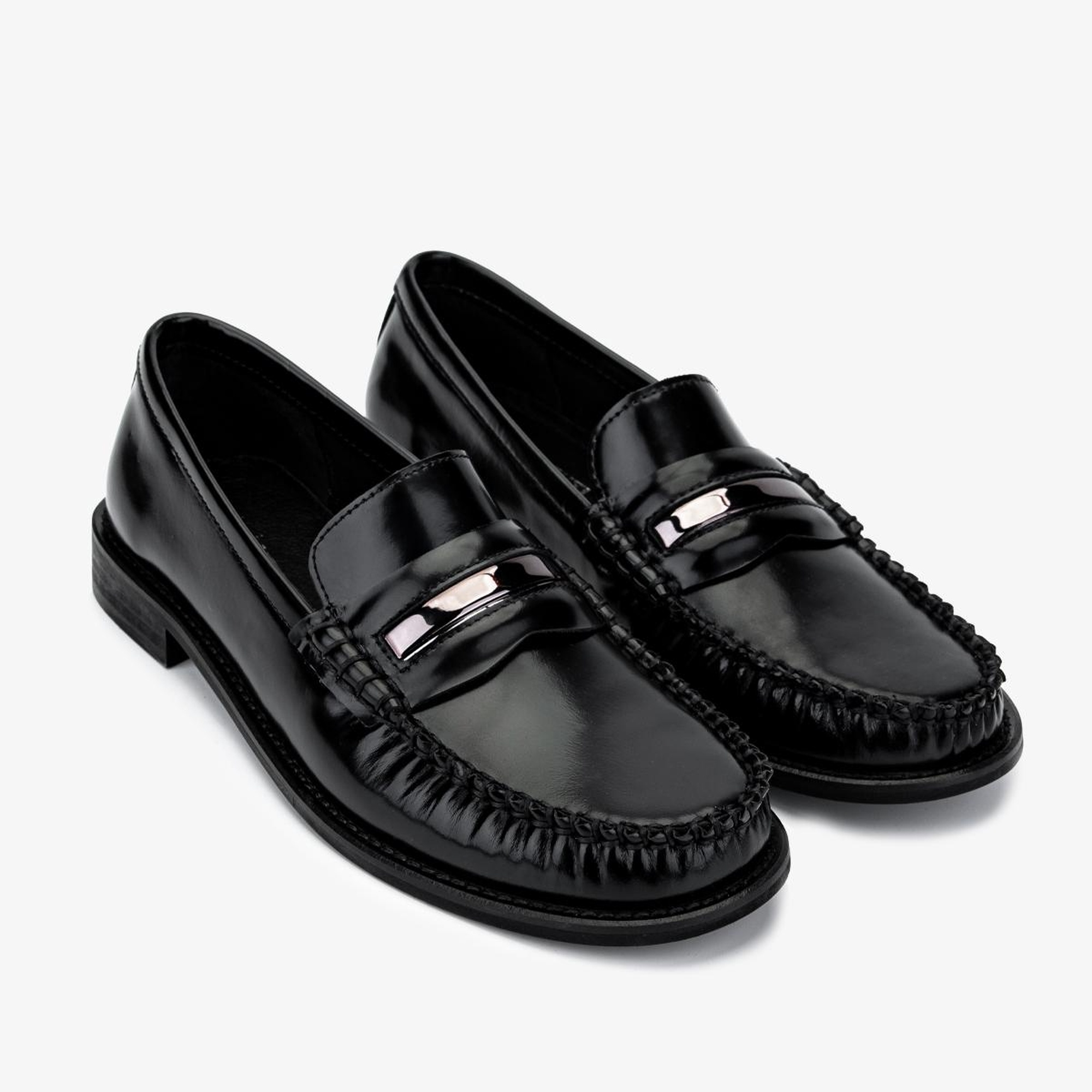 Valmenti Kadın Siyah Açma Loafer Ayakkabı