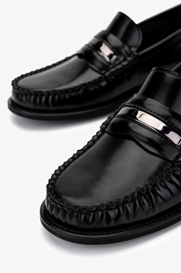  Valmenti Kadın Siyah Açma Loafer Ayakkabı