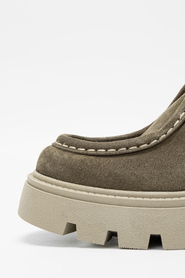  Valmenti Kadın Haki Süet Hakiki Deri Casual Ayakkabı