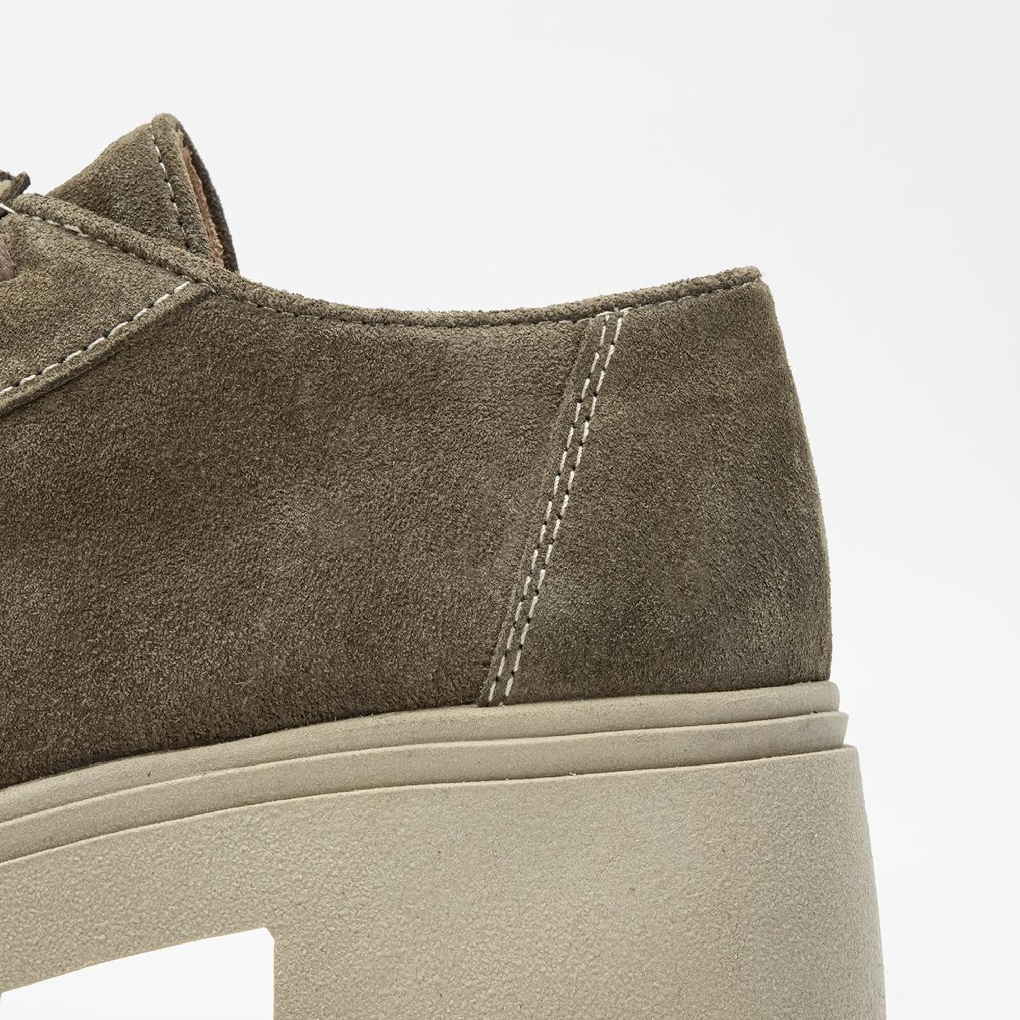 Valmenti Kadın Haki Süet Hakiki Deri Casual Ayakkabı