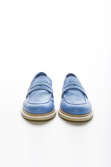  Valmenti Cielo Kadın Açık Mavi Hakiki Deri Loafer Ayakkabı