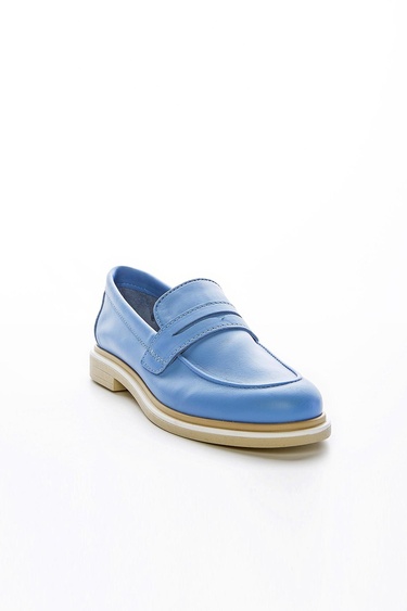  Valmenti Cielo Kadın Açık Mavi Hakiki Deri Loafer Ayakkabı