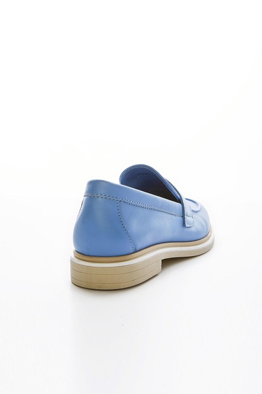  Valmenti Cielo Kadın Açık Mavi Hakiki Deri Loafer Ayakkabı