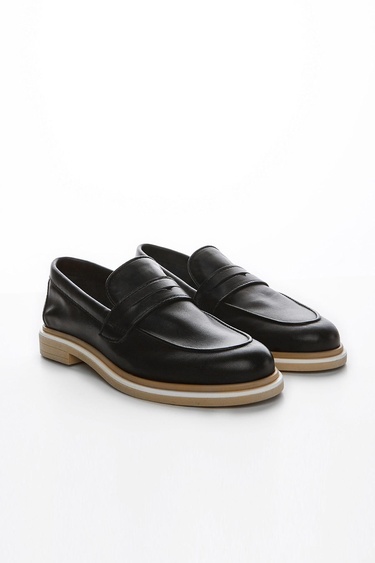  Valmenti Cielo Kadın Siyah Hakiki Deri Loafer Ayakkabı
