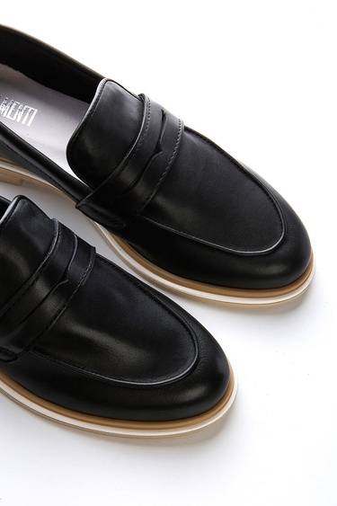  Valmenti Cielo Kadın Siyah Hakiki Deri Loafer Ayakkabı