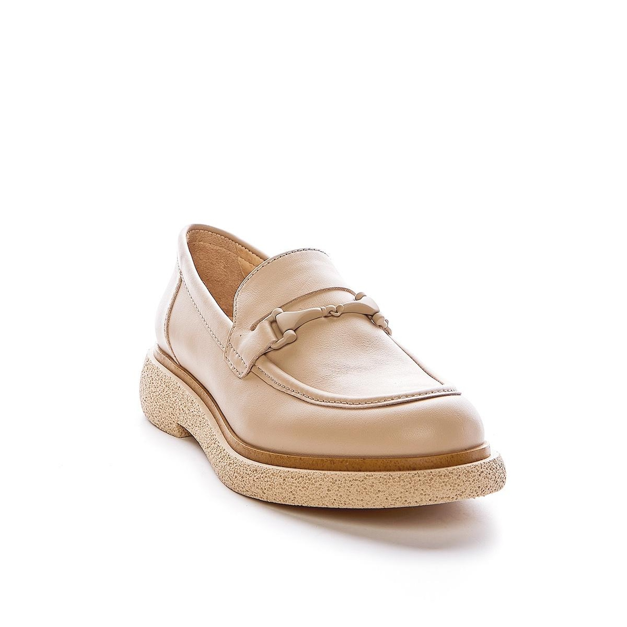 Valmenti Pura Kadın Nude Hakiki Deri Loafer Ayakkabı
