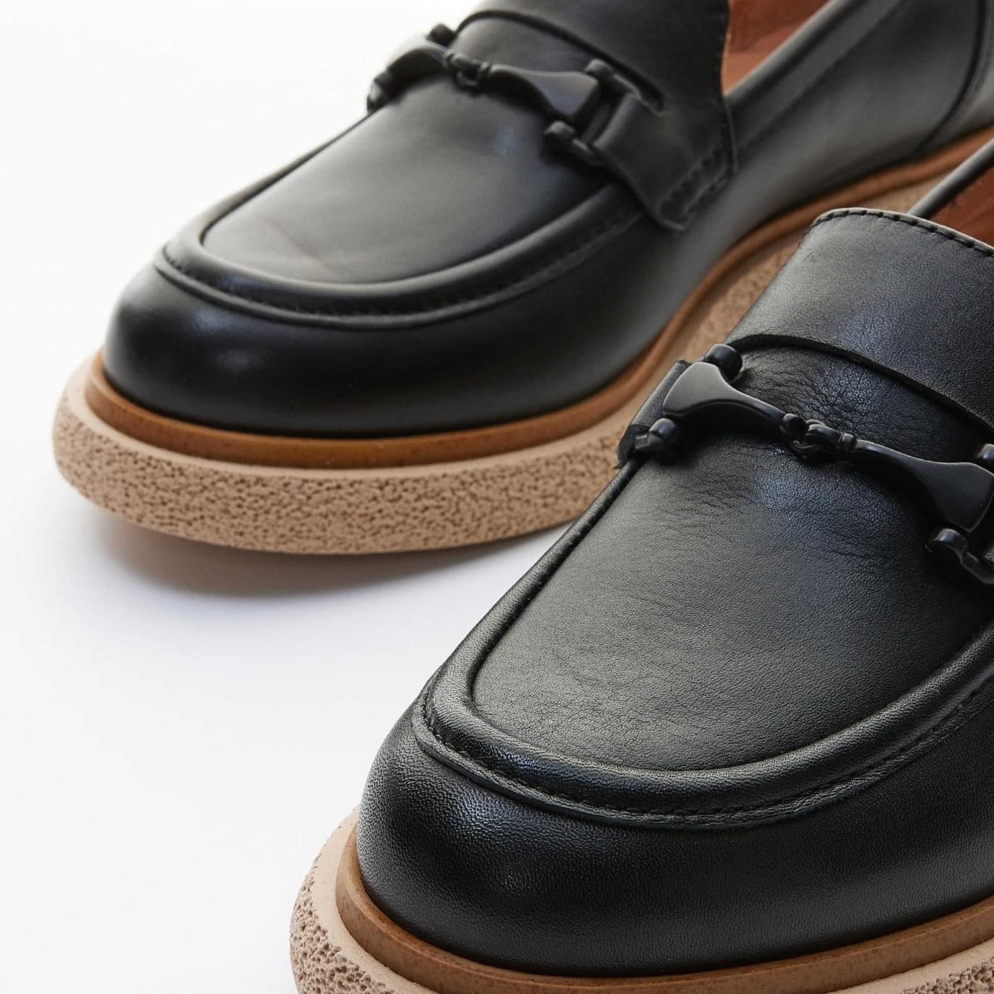 Valmenti Pura Kadın Siyah Hakiki Deri Loafer Ayakkabı