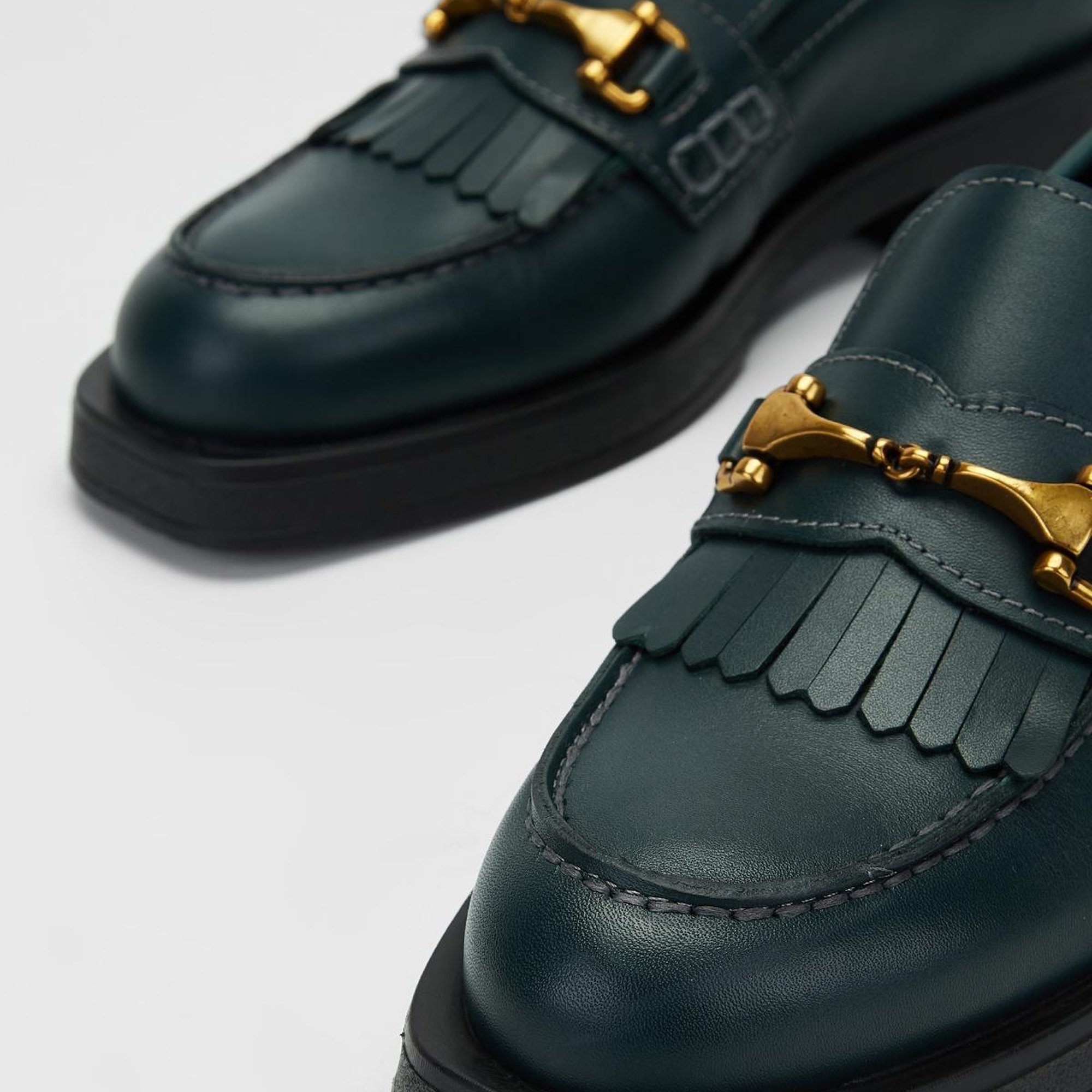 Valmenti Situla Kadın Petrol Hakiki Deri Loafer Ayakkabı