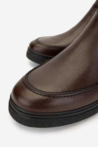  Valmenti Erkek Hakiki Deri Kahverengi Casual Bot