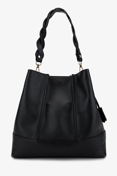  Valmenti Kadın Hakiki Deri Siyah Floter Omuz Çanta
