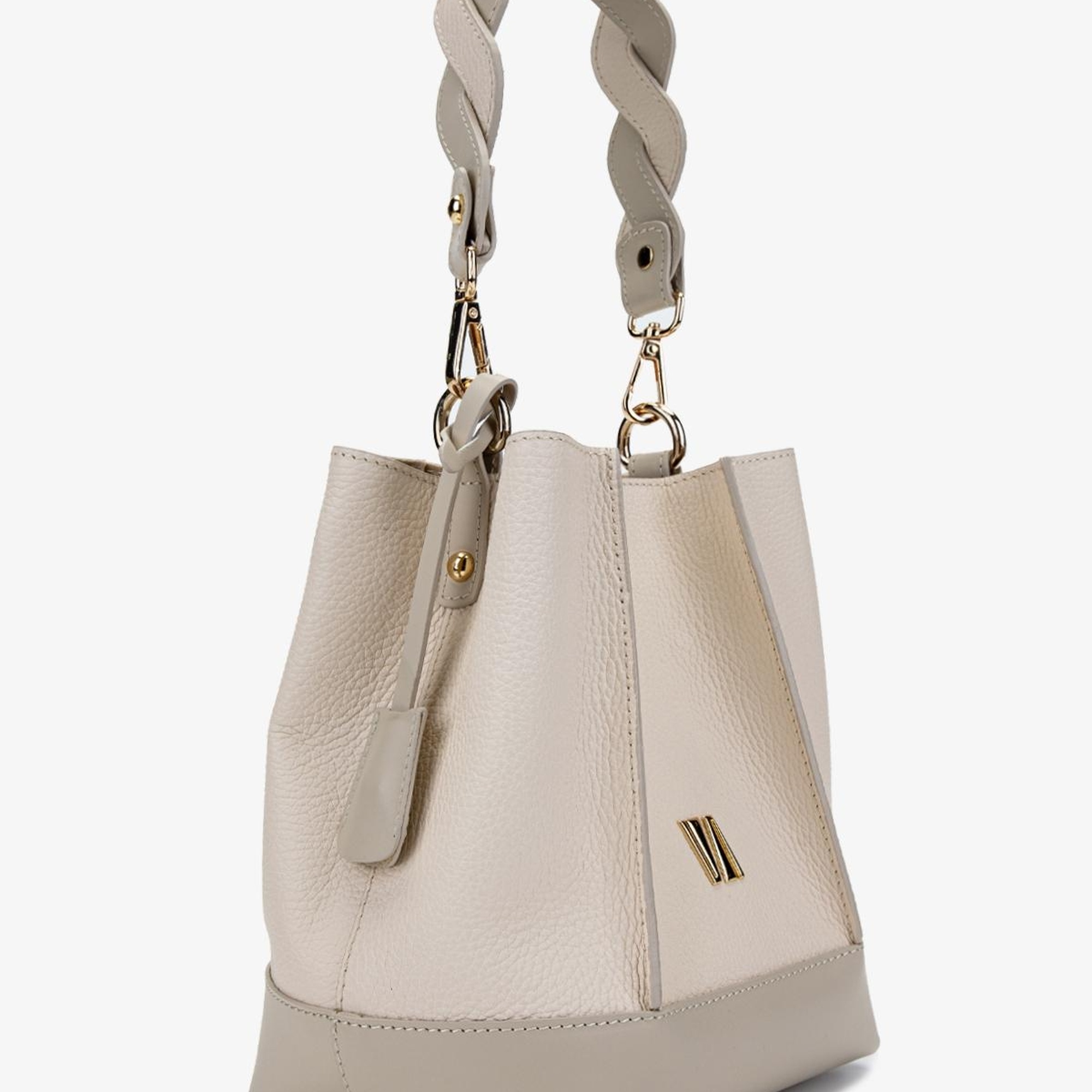 Valmenti Kadın Hakiki Deri Bej Omuz Çanta