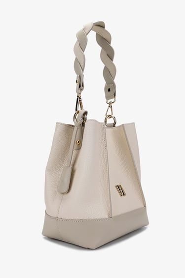  Valmenti Kadın Hakiki Deri Bej Omuz Çanta