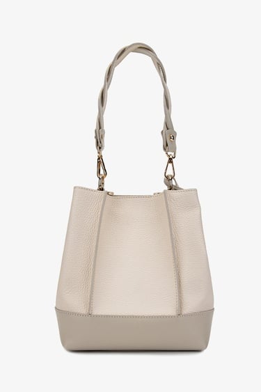  Valmenti Kadın Hakiki Deri Bej Omuz Çanta