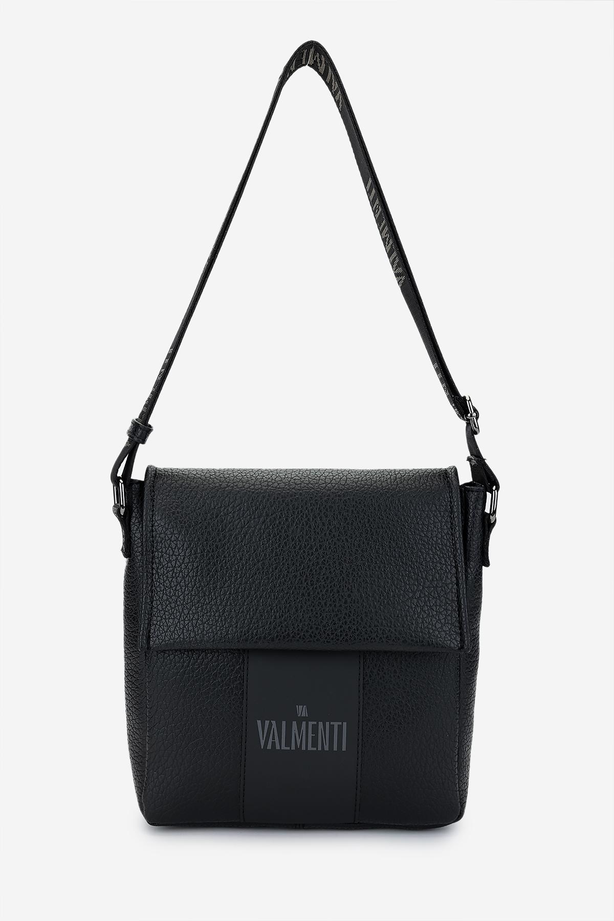  Valmenti Erkek Vegan Siyah Floter Postacı Çanta