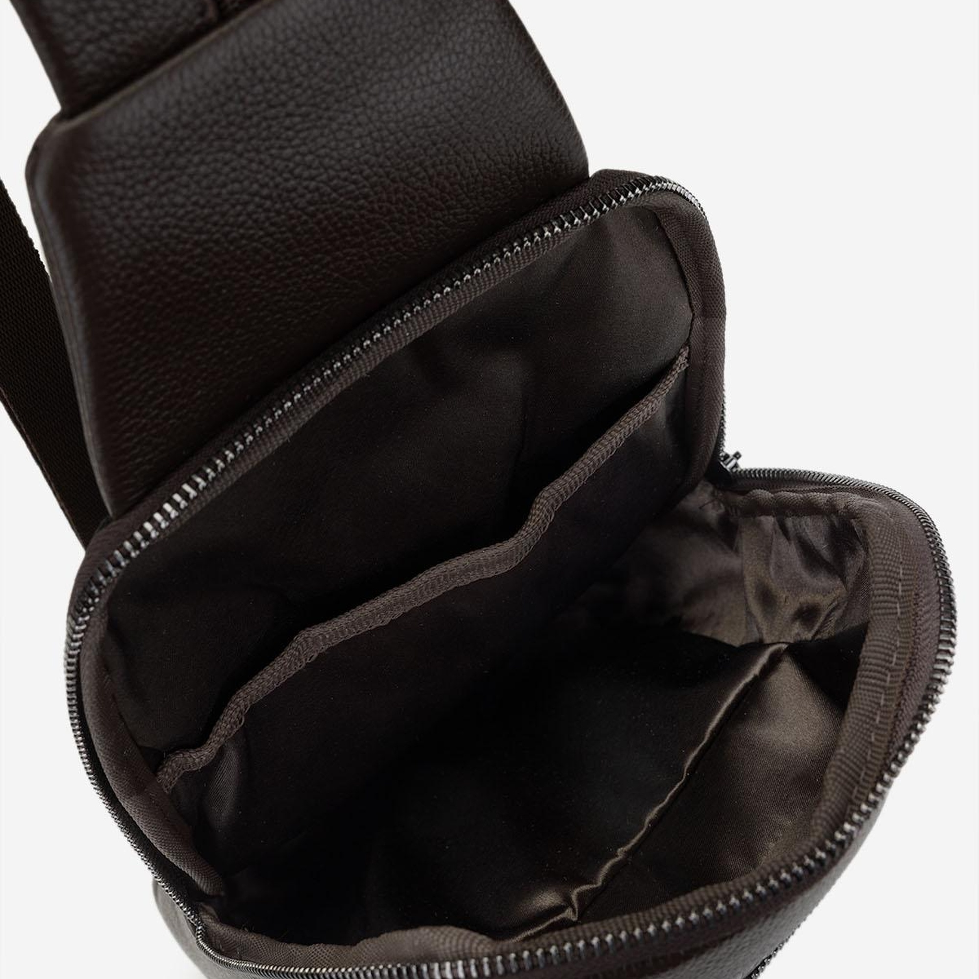 Valmenti Erkek Hakiki Deri Kahverengi Body Bag Çanta