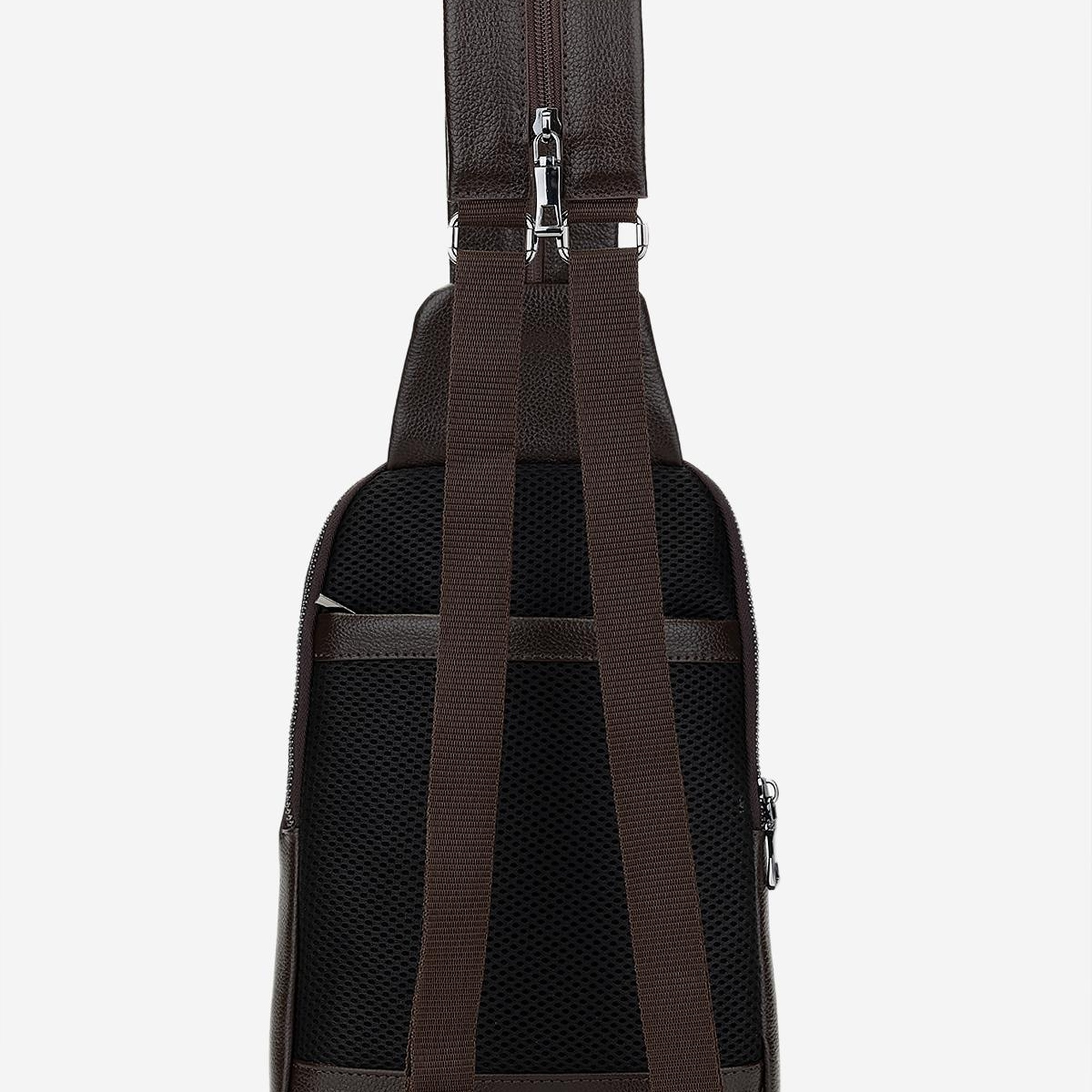 Valmenti Erkek Hakiki Deri Kahverengi Body Bag Çanta