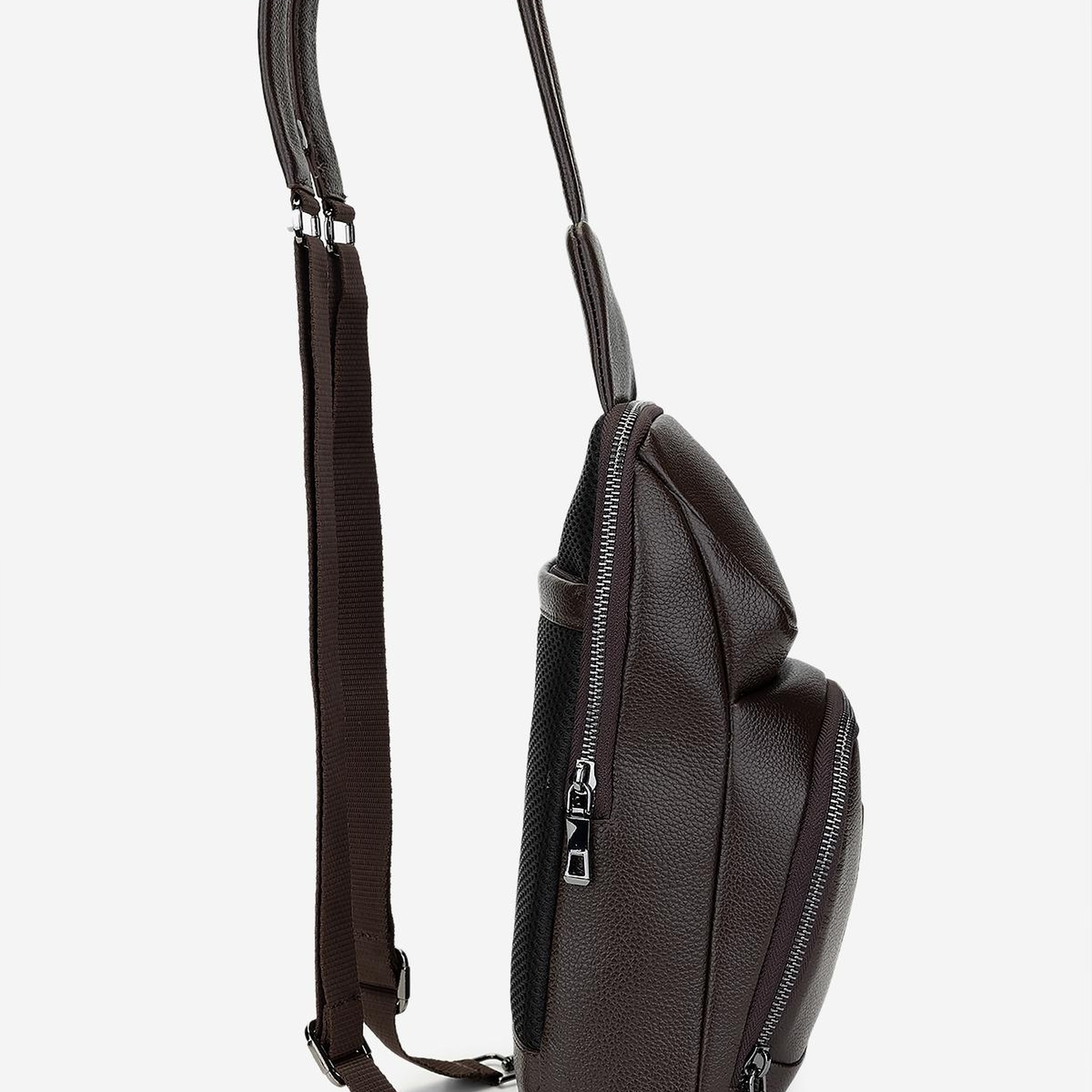 Valmenti Erkek Hakiki Deri Kahverengi Body Bag Çanta